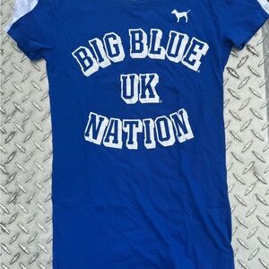 PINK Victoria's Secret Blue and White Tee